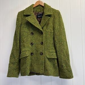 Moda International Womens Academia Hipster Wool Blend Tweed Peacoat Size S Smart